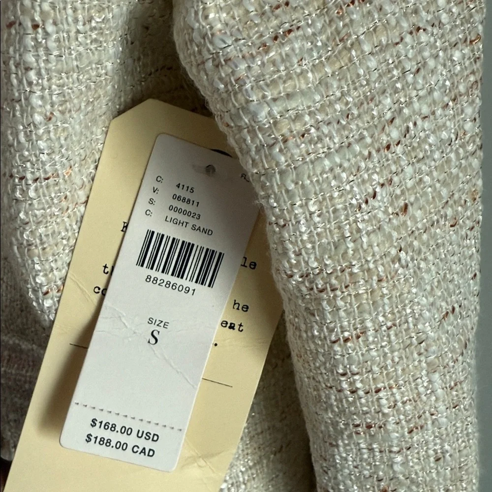 NEW By Anthropologie Tweed Patch Pocket Dickie Jacket Small - Picture 6 of 12